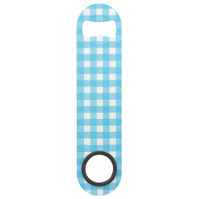 Bright cerulean blue gingham (Front)