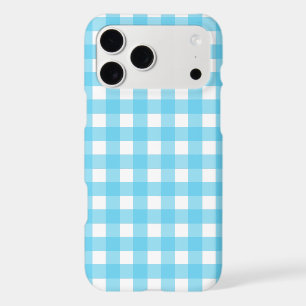 Bright cerulean blue gingham