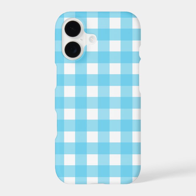 Bright cerulean blue gingham (Back)