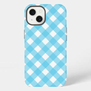 Bright cerulean blue gingham Case-Mate iPhone case