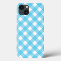 Bright cerulean blue gingham Case-Mate iPhone case