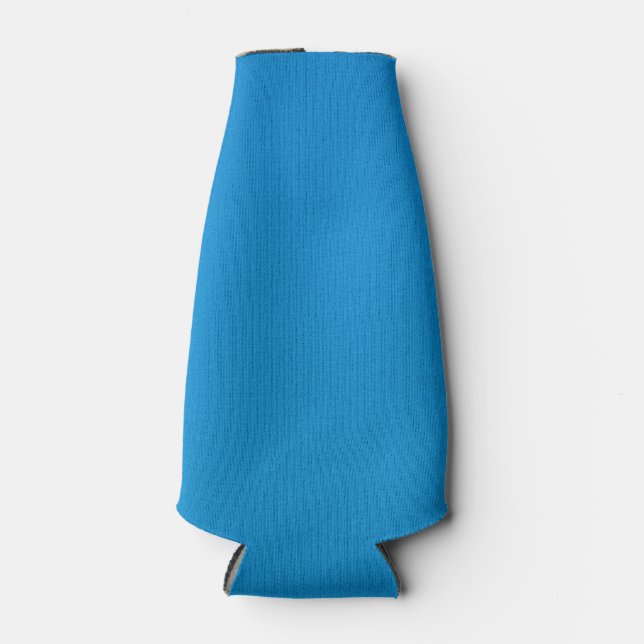 Bright Cerulean Blue with Grainy Texture Bottle Cooler (Front)