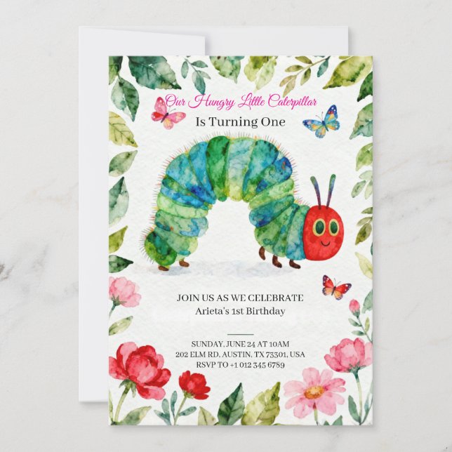 Bright & Cheerful 1st Birthday Invitation (Front)