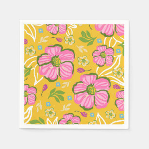 Bright Cheerful Ditsy Garden For Joyful Hosting Napkin