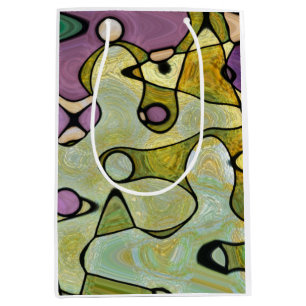 Bright, cheery and colourful circles and mod swirl medium gift bag
