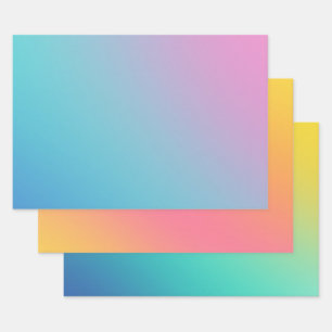 Bright Chic Colourful Ombre Gradient Wrapping Paper Sheet
