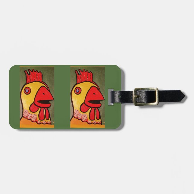 Bright Chicken Luggage Tag (Front Horizontal)