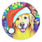 Bright Christmas Golden Retriever Art