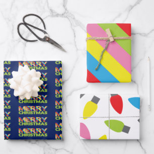 Bright Christmas Lights Wrapping Paper Sheets