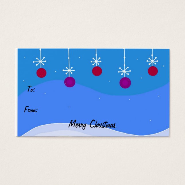 Bright Christmas Ornament Gift Tag (Front)