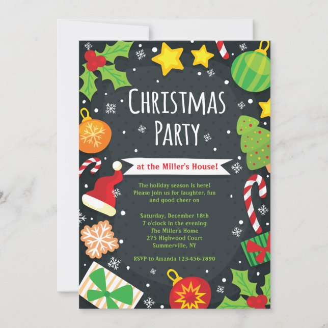 Bright Christmas Party Invitation (Front)