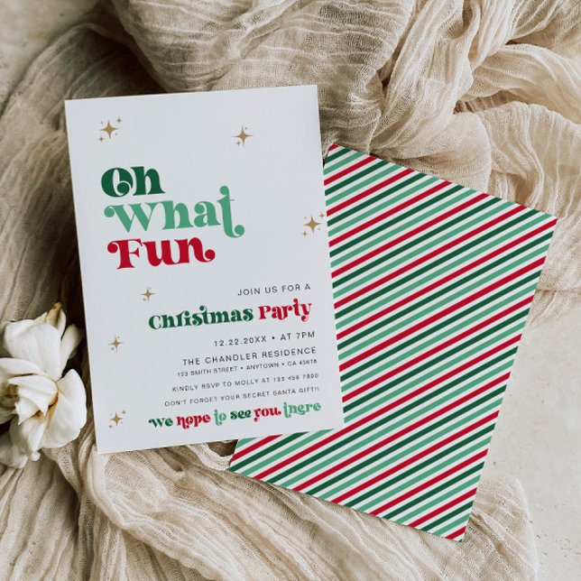 Bright Christmas Party Invitation Retro Boho Fun (Creator Uploaded)