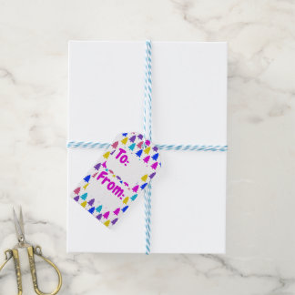 Bright Christmas Tree Pattern Gift Tags