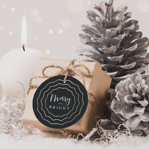 Bright Circle Elegant Modern Christmas Gift Tags