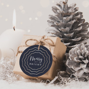 Bright Circle Elegant Modern Christmas Gift Tags