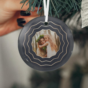 Bright Circle   Holiday Photo Glass Tree Decoration