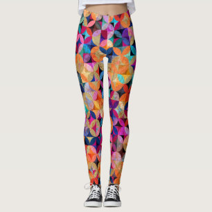 Bright Circles Abstract Vintage Background Leggings