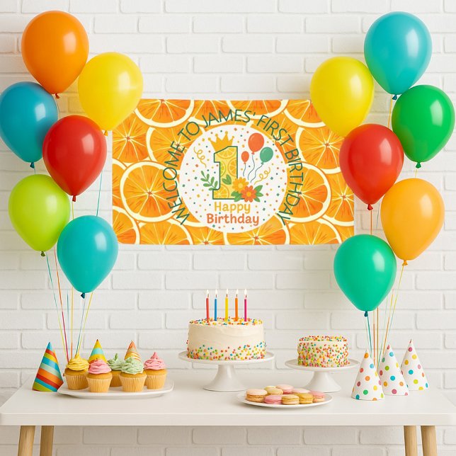 Bright Citrus 1st Birthday Banner  (Creator Uploaded)