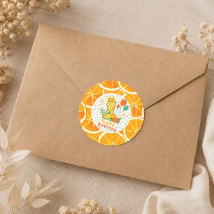 Bright Citrus First Birthday Square Sticker