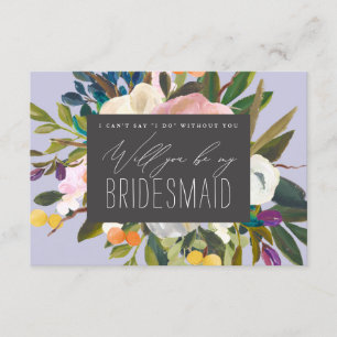 Bright Citrus Flowers  Will you be my bridesmaid Invitation