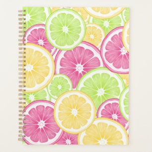 Bright Citrus Lemon Lime Grapefruit Summer Artwork Planner