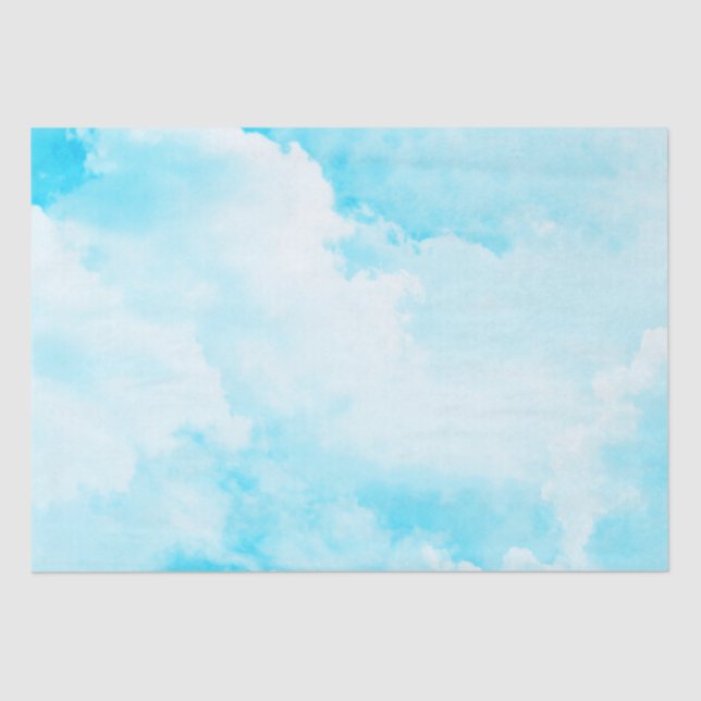 Bright Cloudy Sky - Blue Tissue Paper (Front)