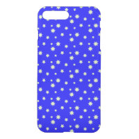 Bright Cobalt Blue with Silver Stars Pattern