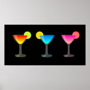 Bright Cocktail Trio Poster