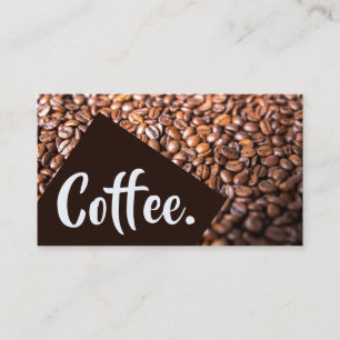 Bright Coffee Beans Block Simple Double Punch Loyalty Card