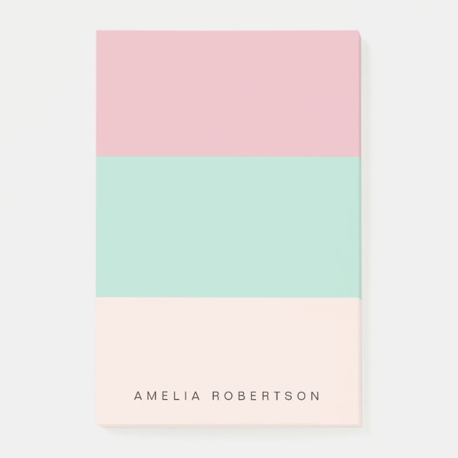 Bright colorblock personalised  post-it notes (Front)