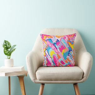 Bright Colorful Abstract Art Cushion
