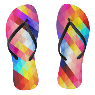 Bright Colorful Abstract Geometric Pattern Jandals