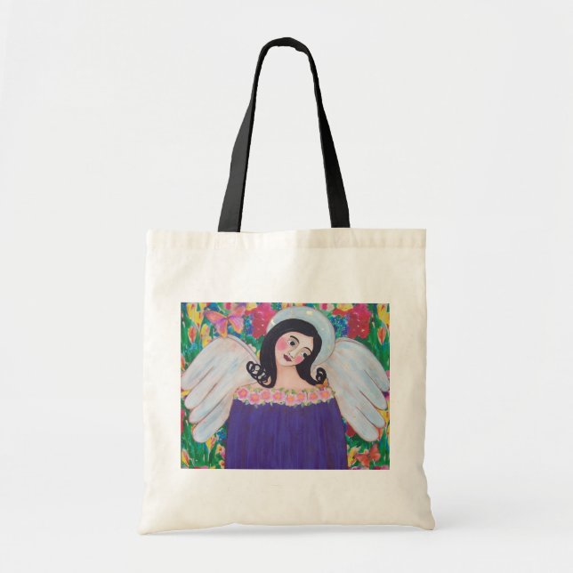 BRIGHT COLORFUL ANGEL TOTE BAG (Front)