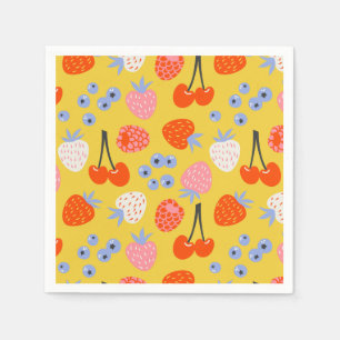 Bright Colorful Berry Fruit Pattern Napkin