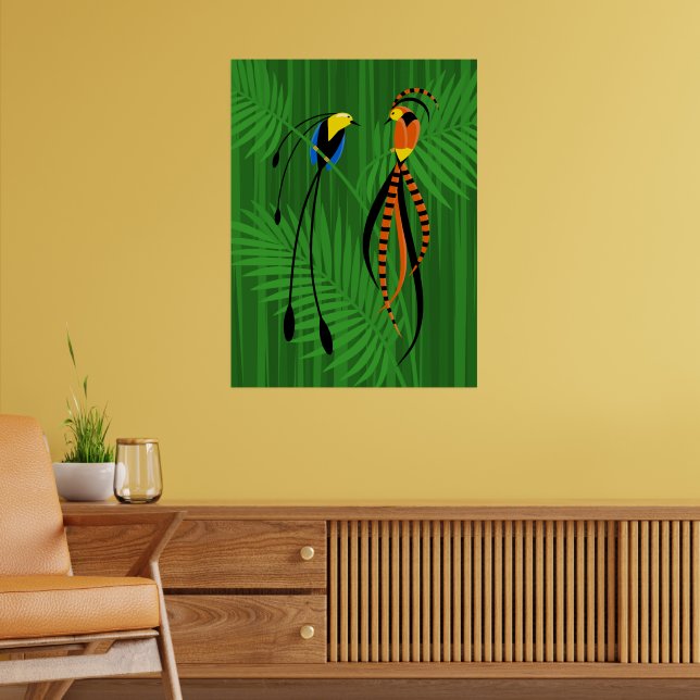 Bright Colorful Birds of Paradise Poster (Living Room 2)