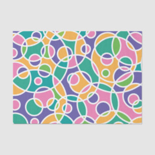 Bright Colorful Crazy Circles Pattern Tissue Paper