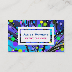 bright colorful dots patterened custom business card