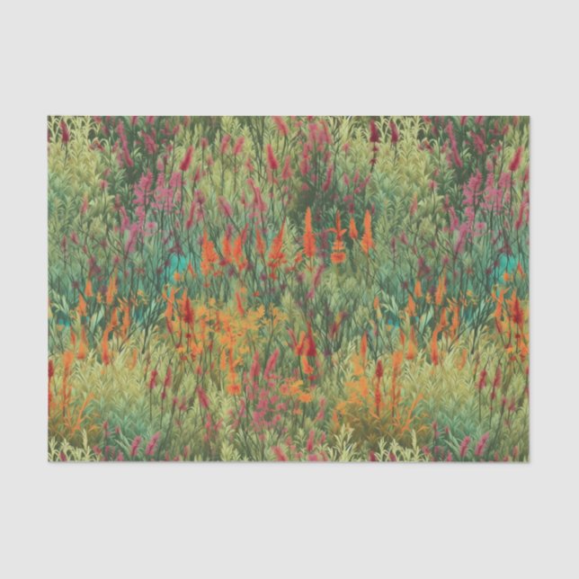 Bright, colorful, field of wildflowers, floral tissue paper (Front)