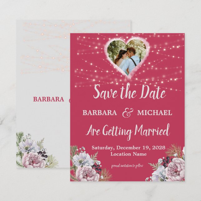 BRIGHT COLORFUL FLORAL SAVE THE DATE (Front/Back)
