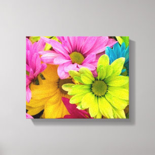 BRIGHT COLORFUL FLOWERS CANVAS PRINT