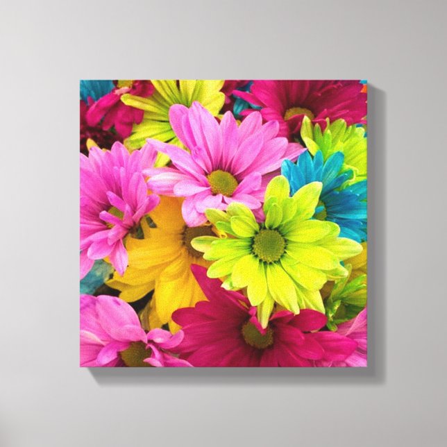 BRIGHT COLORFUL FLOWERS CANVAS PRINT (Front)