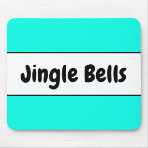 Bright Colorful Fun Aqua Holiday "Jingle Bells" Mouse Pad