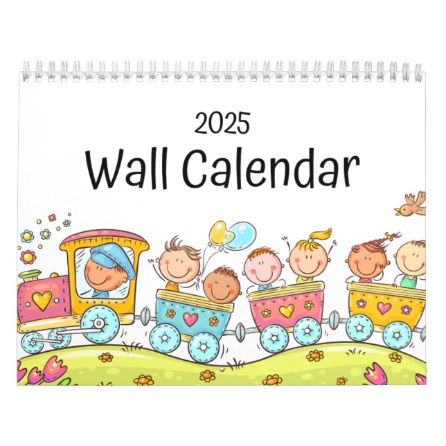 Bright Colorful Kids' 2025 Wall Calendar (Cover)