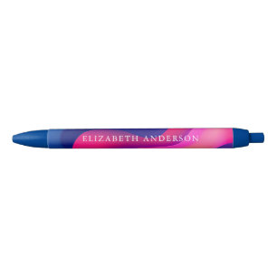 Bright colorful Modern Monogram Black Ink Pen