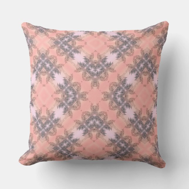 Bright colorful palm leaf ornament cushion (Front)
