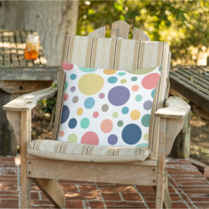 Bright Colorful Polka Dots Cushion