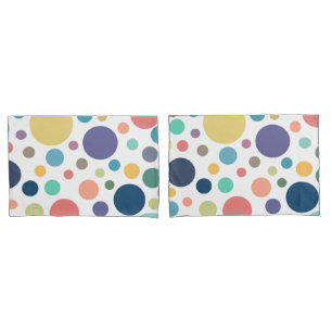 Bright Colorful Polka Dots Pillowcase