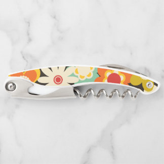 Bright Colorful Retro Cute Floral Pattern Corkscrew