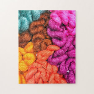 Bright colorful yarn photo jigsaw puzzle