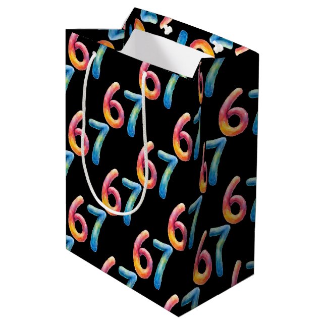 Bright Colors 67 No Meaning Whatsoever Black  Medium Gift Bag (Back Angled)
